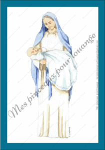 bapteme cadre uni bleu marie enfant
